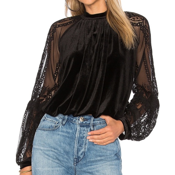 Free People Tops - Free People Dream Team Lace & Velvet Top